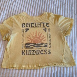 American Eagle Outfitters Yellow Radiate Kindness Tee